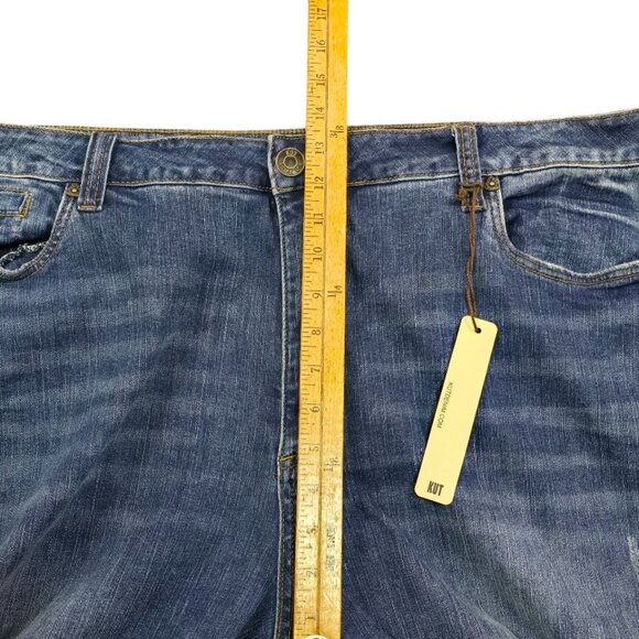 KUT from the Kloth Jeans Womens 24W Blue Katy Boyfriend Cuffed Stretch Plus - Picture 10 of 14
